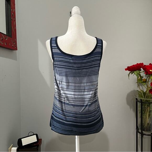 NEW Finity Naturals Silk Striped Multi Tri-Tone Sweater Cardigan Cami Twinset L - Picture 9 of 16